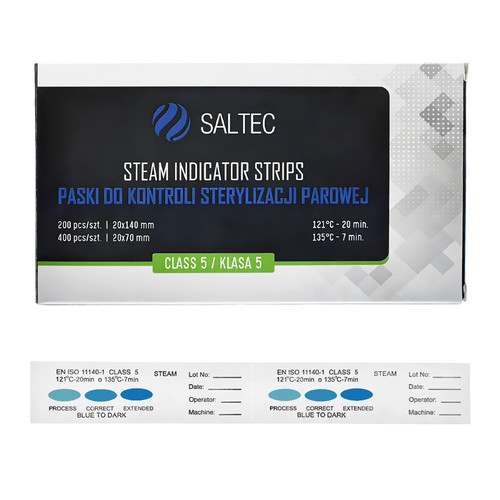 Saltec Dampfsterilisations-Inspektionsstreifen Klasse V, 2 x 200 Stück