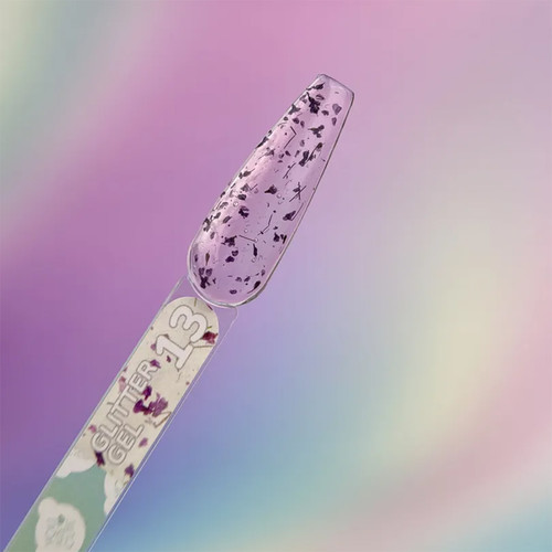 YOUARECUTE Glitzergel 13 mit dunkelrosa getrockneten Blüten, 5 ml (469-5119-1454) - Фото №3