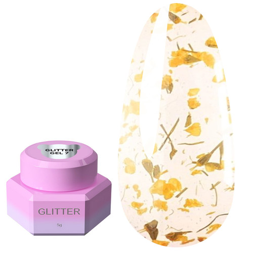 Glitzergel YOUARECUTE 7 mit gelben Trockenblumen, 5 ml (469-5113-1448) - Фото №1