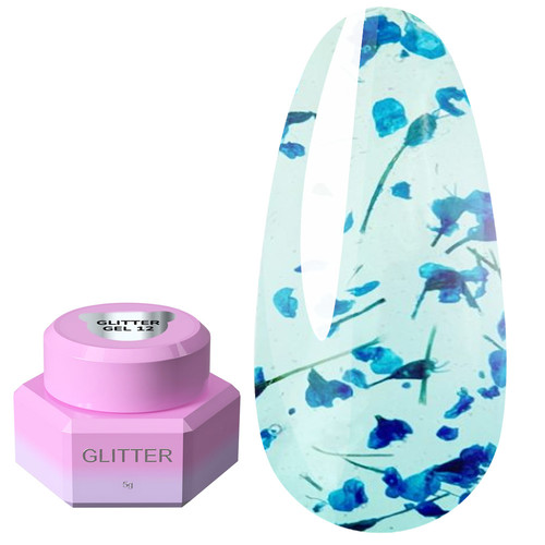 YOUARECUTE Glitzergel 12 mit dunkelblauen Trockenblumen 5 ml (469-5118-1453) - Фото №1