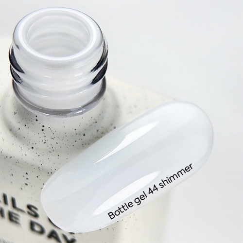 NAILSOFTHEDAY Bottle gel 44 white with shimmer 10 ml - Фото №3
