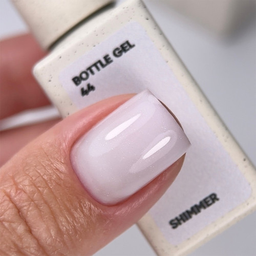 NAILSOFTHEDAY Bottle gel 44 white with shimmer 10 ml - Фото №4