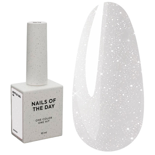 NAILSOFTHEDAY Bottle gel 44 white with shimmer 10 ml - Фото №1