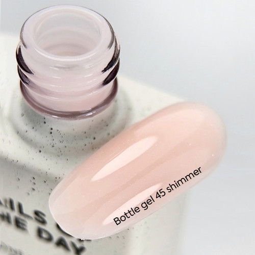 Gel NAILSOFTHEDAY Flaschengel 45 Beige mit Schimmer 10 ml - Фото №3