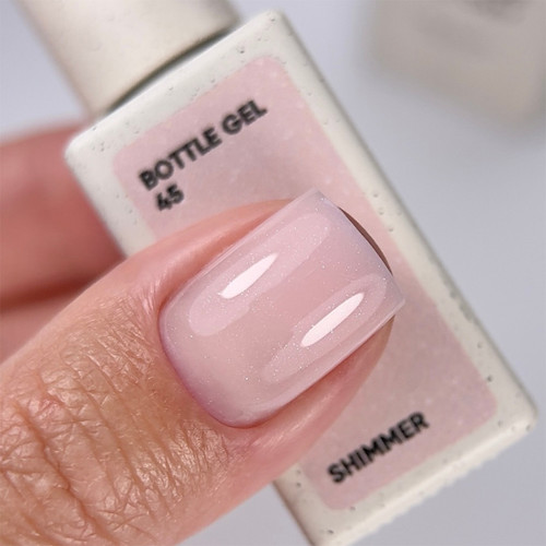 Gel NAILSOFTHEDAY Flaschengel 45 Beige mit Schimmer 10 ml - Фото №4