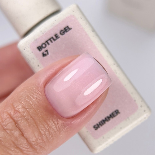 Gel NAILSOFTHEDAY Flaschengel 47 Cool Pink mit Schimmer 10 ml - Фото №4