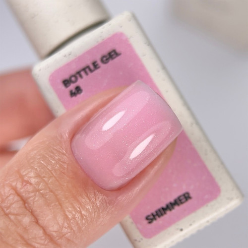 Gel NAILSOFTHEDAY Flaschengel 48 Intensives Pink mit Schimmer 10 ml - Фото №4