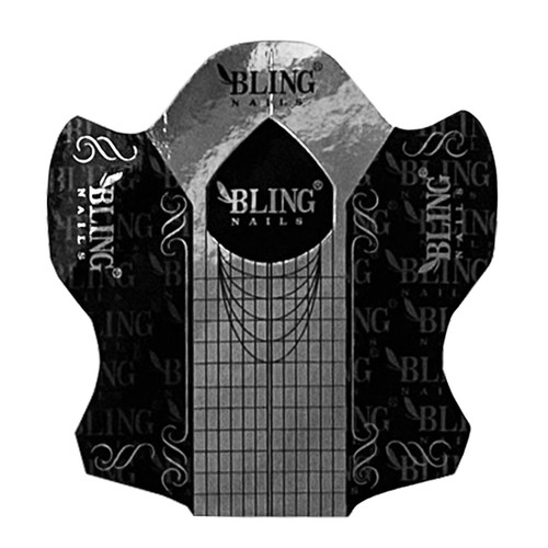 Schablonen für Nagelverlängerungen BLING schwarz-grau - Фото №1