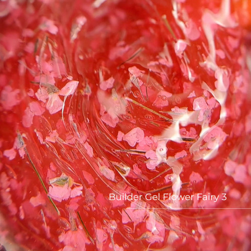 Crystal Builder Gel Flower Fairy 3 mit hellroten Trockenblumen, 30 ml - Фото №2