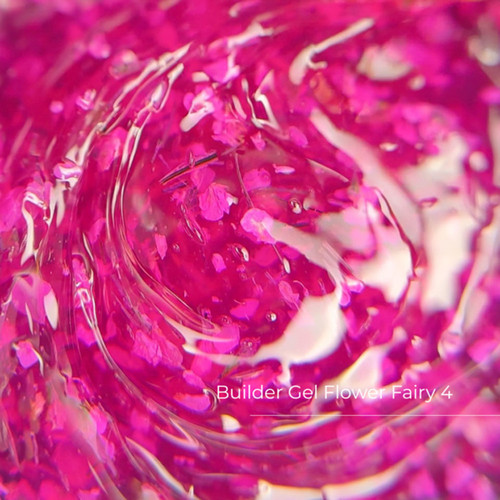 Crystal Builder Gel Flower Fairy 4 mit leuchtend rosa Trockenblumen, 30 ml - Фото №2