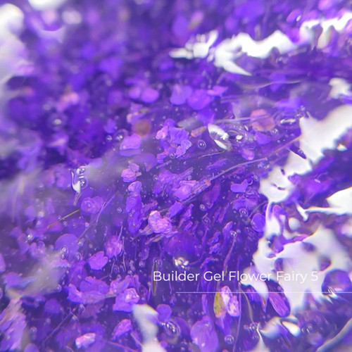 Crystal Builder Gel Flower Fairy 5 mit lila getrockneten Blüten, 30 ml - Фото №2