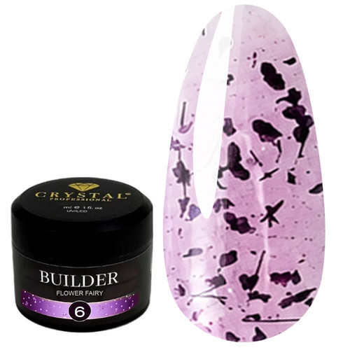 Crystal Builder Gel Flower Fairy 6 mit getrockneten Fliederblüten 30 ml - Фото №1