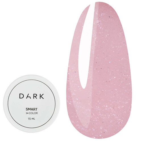 Гель для наращивания Dark Smart Builder gel 34 розовый с шиммером 15 мл - Фото №1