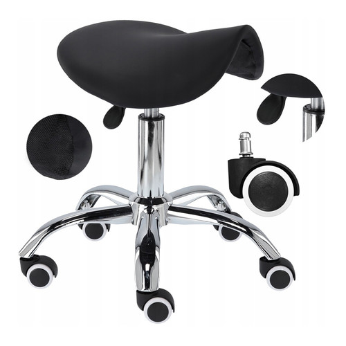 Schwarzer Friseurstuhl im Satteldesign - Фото №2