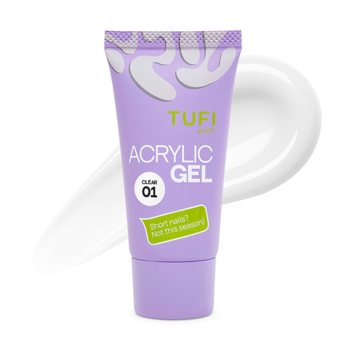 Acrylgel zur Nagelverlängerung TUFI Profi 01 Clear, 30 g (0329136) - Фото №1