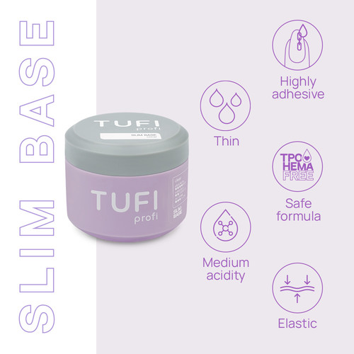 Flüssige Haftbasis TUFI Profi SLIM BASE Transparent, 30 ml (0333819) - Фото №3