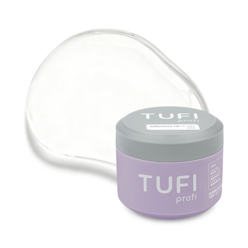 Glossy top coat for gel polish TUFI profi SunBlocker No Wipe Top with UV filter 30 ml (0333821) - Фото №1