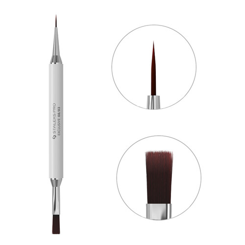 Staleks Exclusive Doppelseitiger Gelpinsel 10 mm / 10 mm Liner (NBX-08/03) - Фото №1