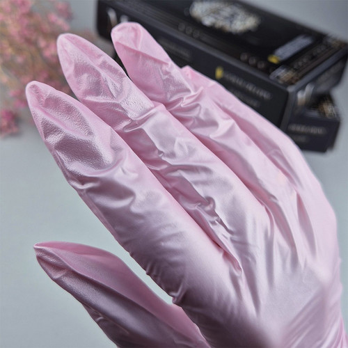 Nitrile gloves Beauty Luxe pink M 50 pcs - Фото №2