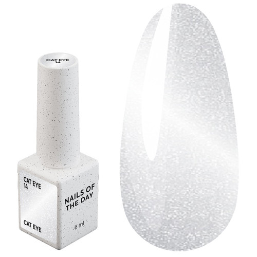 Gel polish NAILSOFTHEDAY CAT EYE 14 translucent silver 6 ml - Фото №1