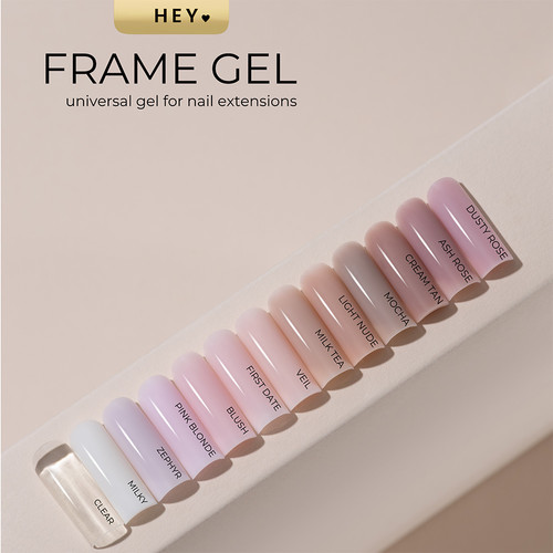 Гель для наращивания HEYLOVE Frame Gel Veil с помпой 30 мл - Фото №5