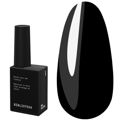 Gellack BIBLIOTEKA BASIS 01 Ink Black 10 ml - Фото №1