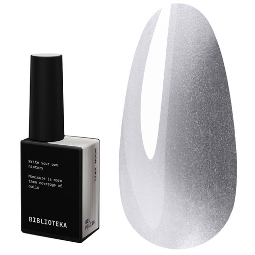 Gellack BIBLIOTEKA CAT EYE RAYS 09 Moon Veil  Zartes Silberweiß, 10 ml - Фото №1