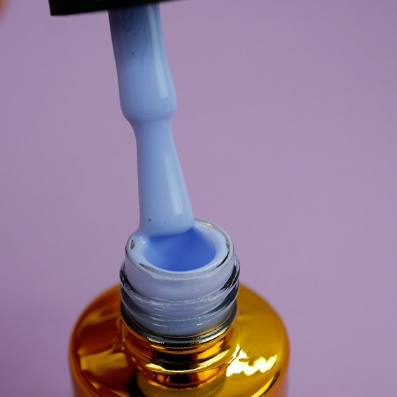 Gel polish FOX Spectrum gold №100 enamel sky blue 7 ml - Фото №3