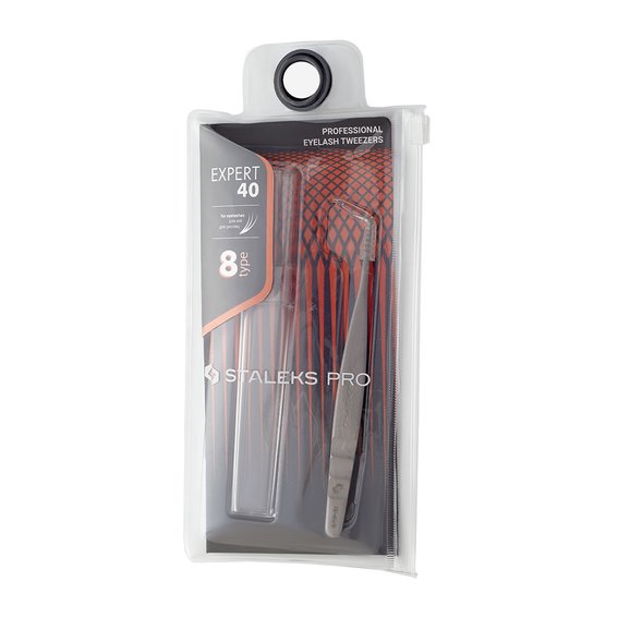 Professional eyelash tweezers EXPERT 40 TYPE 8 (boot, 85') - Фото №3