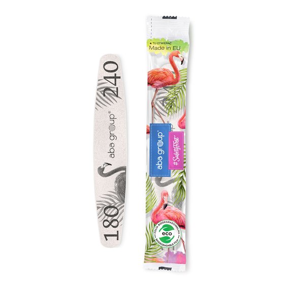 Пилочка для ногтей безопасный пакет Aba Group ОВАЛ 180/240 - ФЛАМИНГО - Фото №1