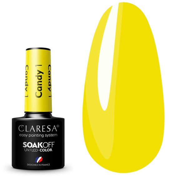 Лак гибридный Claresa CANDY 1 желтый, 5г