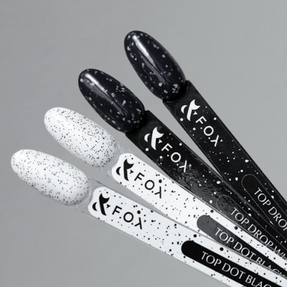 Топ F.O.X Drop White черный с крошкой 7 ml - Фото №2