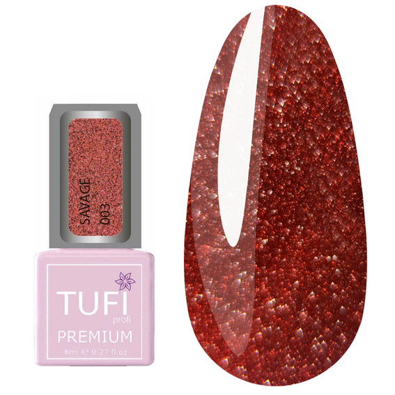 Gel polish TUFI profi  PREMIUM  SAVAGE 003 Juicy sangria 8 ml (0100523) - Фото №1
