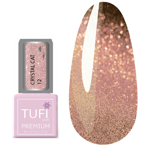 Гель-лак TUFI Profi PREMIUM Crystal Cat 12 персиковый опал 8 мл  (0103069) - Фото №1