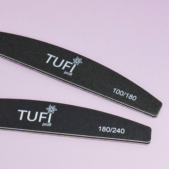 Half-round nail file TUFI profi  PREMIUM black 180/240, 17.8 cm 1 pc (0122156) - Фото №3