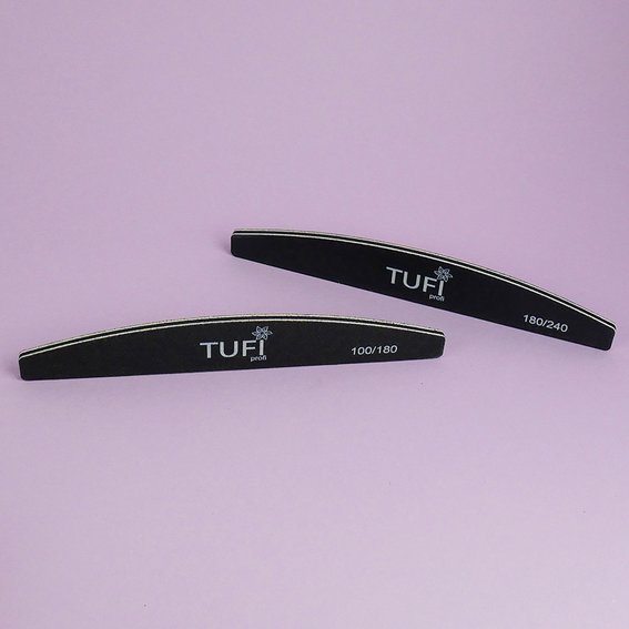 Half-round nail file TUFI profi  PREMIUM black 180/240, 17.8 cm 1 pc (0122156) - Фото №4