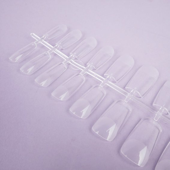 Soak-off gel tips TUFI profi  PREMIUM medium square transparent 240 pcs (0134005) - Фото №2