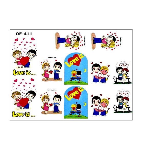 Wasserabziehbilder Crystaloff OF-411 Herzen