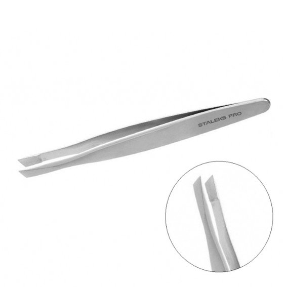 Пинцет для бровей Staleks Pro Expert 20 Type 3 (широкие скошенные кромки)