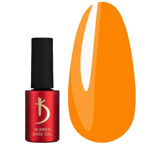 Color base coat for gel polish Kodi Color Rubber Base Gel Neon 08 orange 7 ml - Фото №1