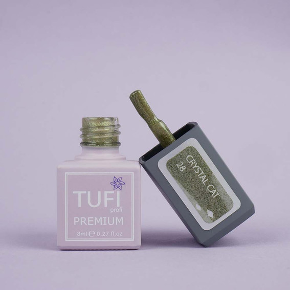 Гель-лак TUFI profi PREMIUM Crystal Cat 28 хризолит голографик 8 мл (0173921) - Фото №4