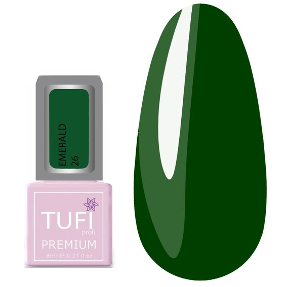Gellack TUFI profi PREMIUM Emerald №26 Irish moss 8 ml (0121280) - Фото №1