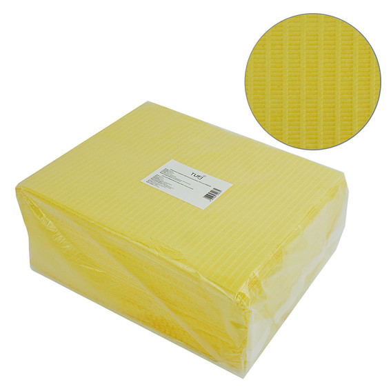 Disposable paper mats TUFI profi PREMIUM yellow 40х32 сm 50 pcs (0104203) - Фото №1