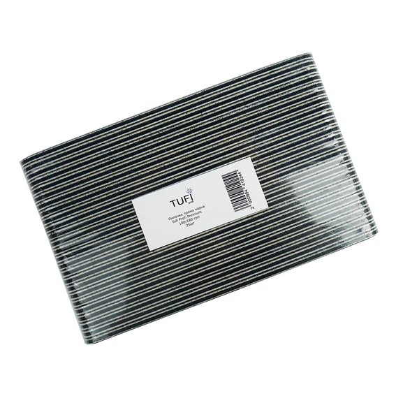 Nagelfeile TUFI profi PREMIUM gerade schwarz 100/180 (01221898) - Фото №1
