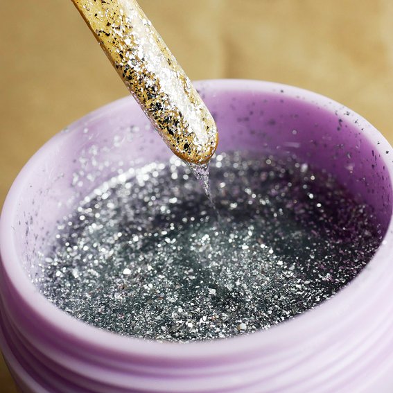 Топ TUFI profi PREMIUM Potal Top без липкого слоя с поталью серебро 30 мл (0121825) - Фото №6