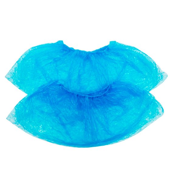 Бахилы TUFI profi PREMIUM одноразовые полиэтилен ярко-голубой 3 г 100 шт (0104178) - Фото №1