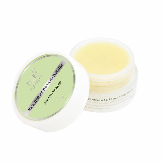 Wax for nails and cuticles TUFI profi PREMIUM lemon and cedar 5 ml (0120740) - Фото №1