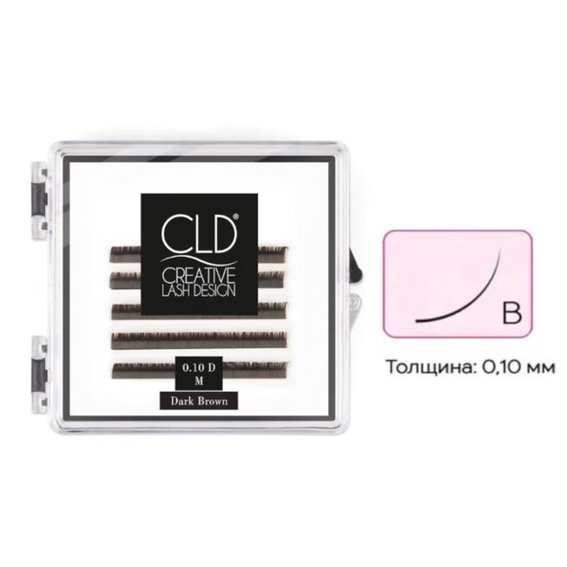 Silk eyelashes CLD Silk Lashes Dark Brown MINI Mix B - Фото №1