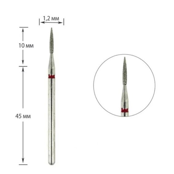 TUFI profi PREMIUM Maniküreschneider Diamantzylinder 1,2 mm - Фото №1