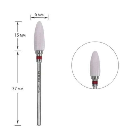 Cutter for manicure TUFI profi PREMIUM ceramic corn 600032REV reversible red notch - Фото №1
